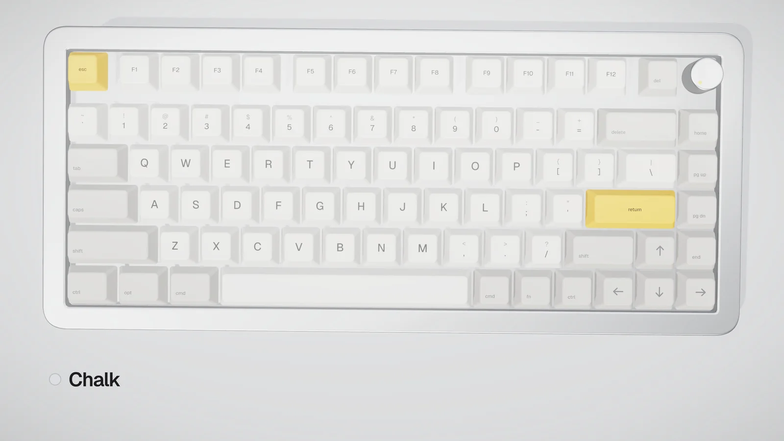 The Chalk finish, from above.