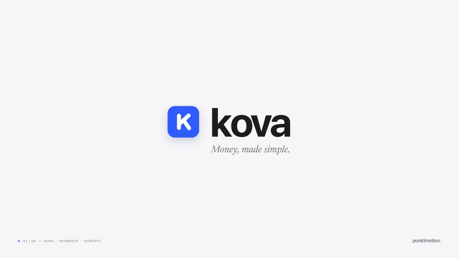 Kova, payments: the card flips into an app icon.