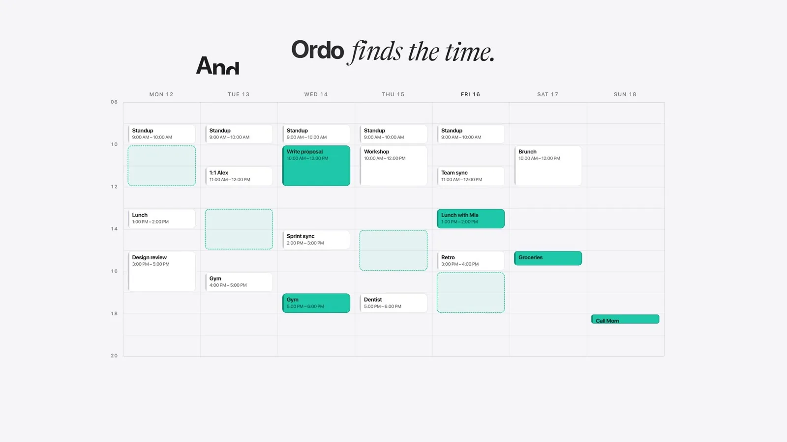 Ordo fills the free slots in teal.