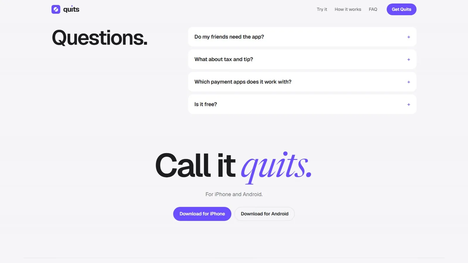 The questions and the download call to action.