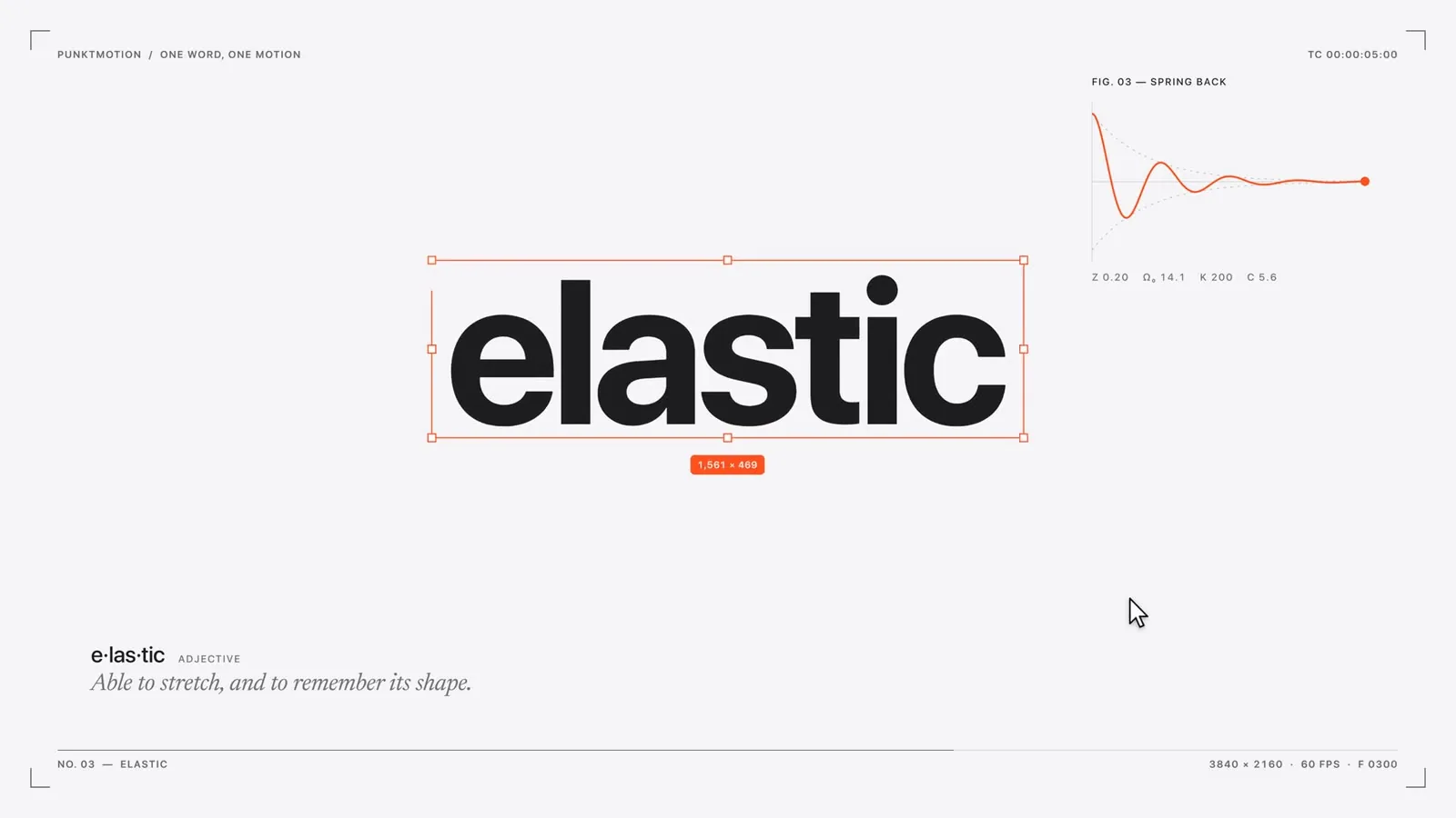 Elastic: the word stretches from a handle.